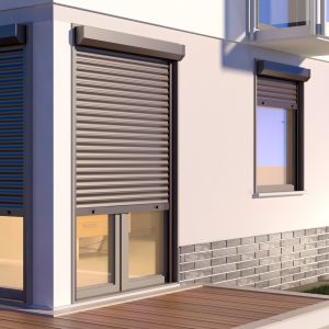 blinds and house, 3D illustration